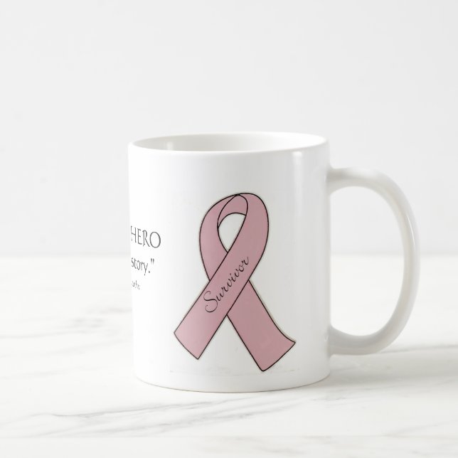 De Café Sobrevivente do cancro da mama - caneca (Direita)