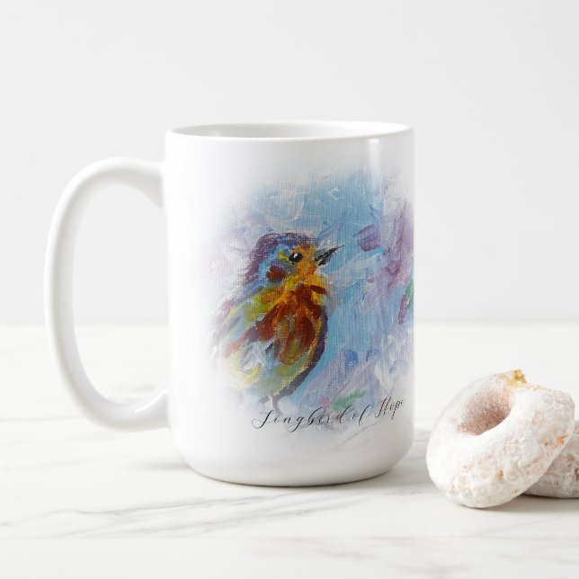 De Café "Songbird of Hope" Classic 15 oz. Caneca (Com Donut)