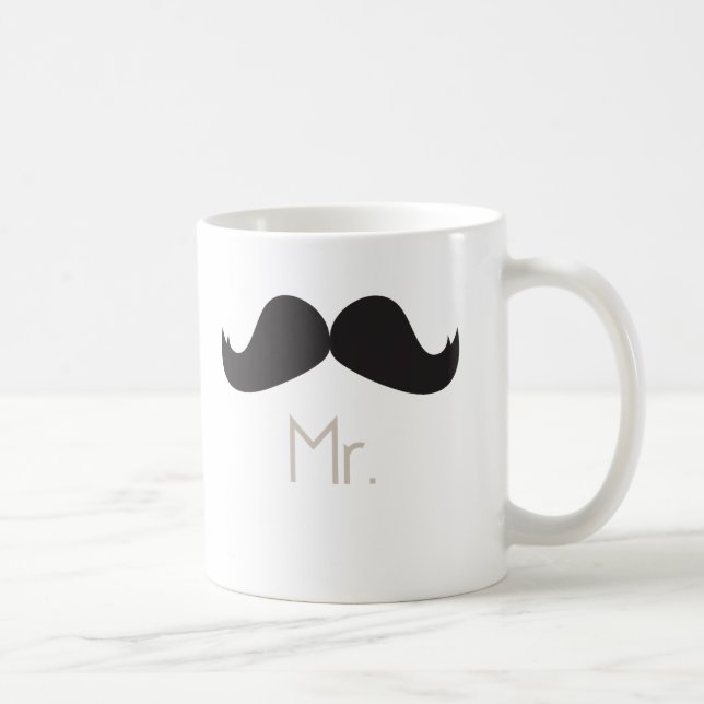 De Café Sr. Moustache Caneca (Direita)