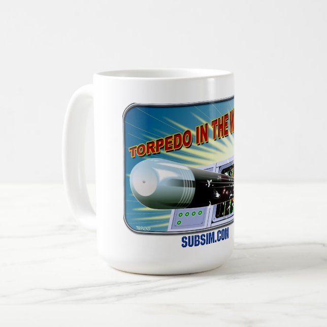 De Café SUBSIM Torpedo na caneca Água 15. oz (Frente Esquerda)
