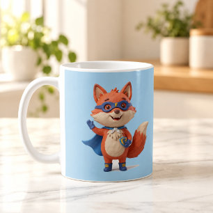 De Café Super Fox Herói Cute Clay Cartoon Caneca