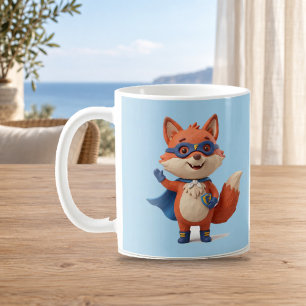 De Café Super Fox Herói Cute Clay Cartoon Caneca