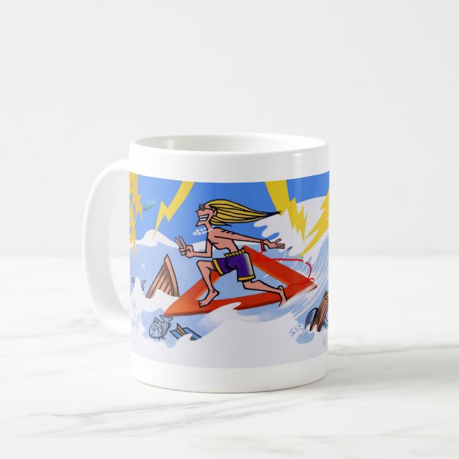 De Café Surf da caneca do triângulo das Bermudas (Frente Esquerda)