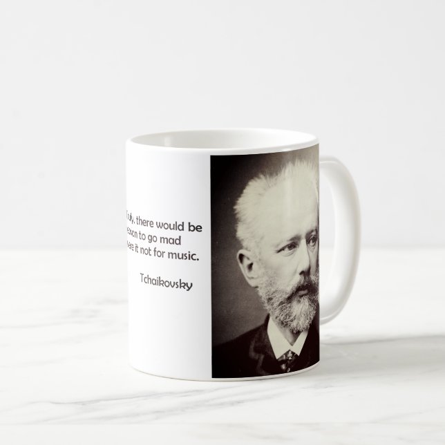 De Café Tchaikovsky "razão ir" caneca louca da idade da (Frente Esquerda)