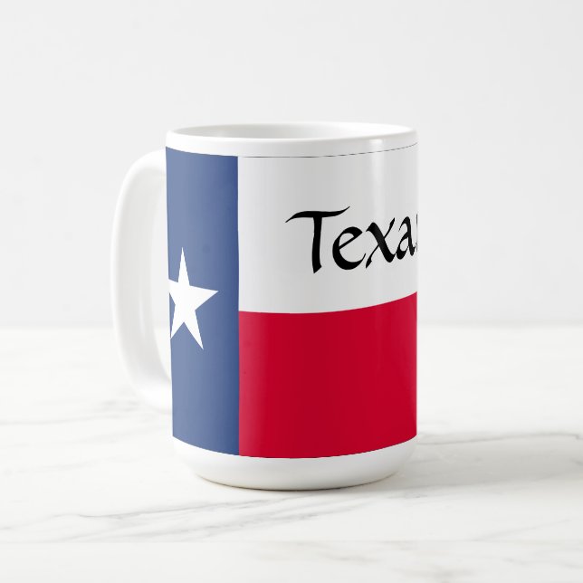 De Café Texeano, Bandeira do Texas com Bluebonnets, Caneca (Frente Esquerda)