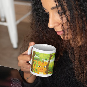 De Café Tigre Na Caneca Da Selva