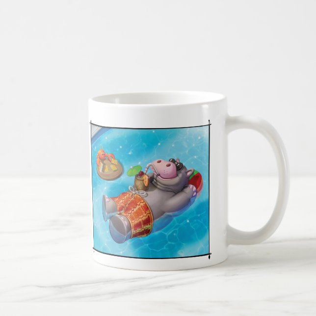 De Café Tinir do tinir pouca caneca feliz do hipopótamo do (Direita)