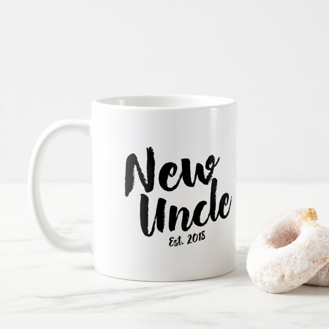 De Café Tio novo Est. 2018, tio futuro Presente Caneca (Com Donut)