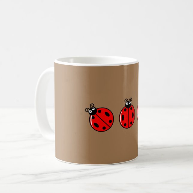 De Café Três Pequenas Joaninhas - Caneca Clássica (Frente Esquerda)