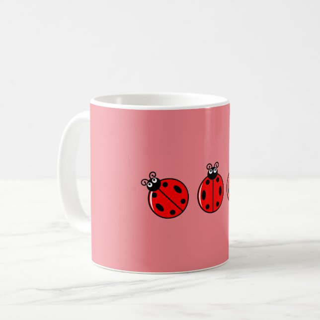 De Café Três Pequenas Joaninhas - Caneca Clássica (Frente Esquerda)