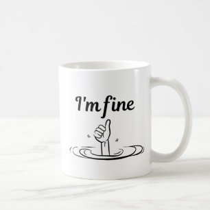 De Café Tudo Está Bem Caneca Engraçada Sarcástica