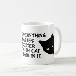 De Café Tudo prova melhor com cabelo do gato nele a caneca
