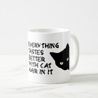De Café Tudo prova melhor com cabelo do gato nele a caneca