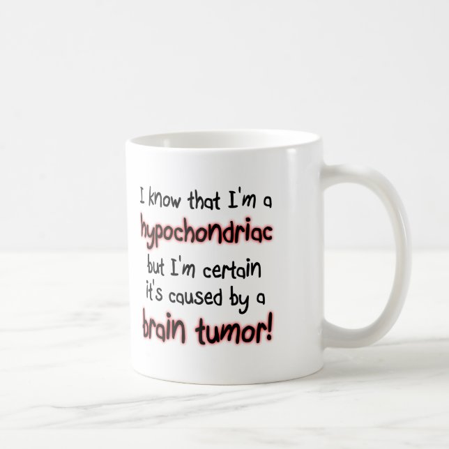 De Café Tumor Cerebral Hipocondríaco Caneca Divertida (Direita)