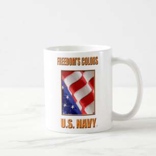 De Café U.S. Caneca branca clássica do marinho
