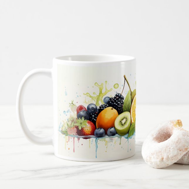 De Café Uma Fruta Fresca Na Sua Caneca (Com Donut)