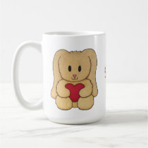 Ursinho Bunny com nome curativo caneca personaliza