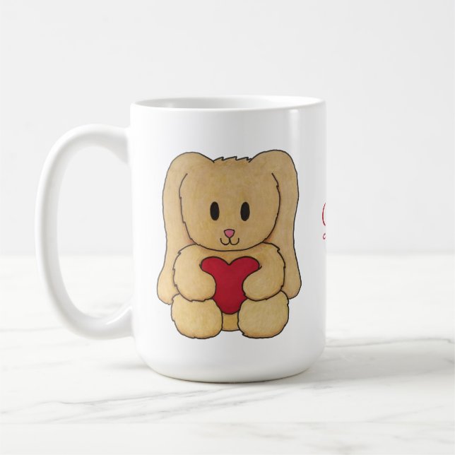 De Café Ursinho Bunny com nome curativo caneca personaliza (Esquerda)
