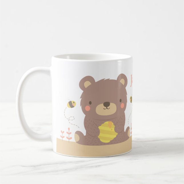 De Café Urso bonito da floresta e caneca dos miúdos das (Esquerda)