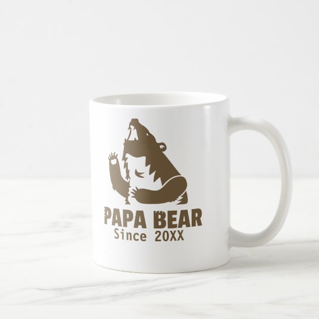 De Café Urso Papa Marrom Desde o Ano da Paternidade Caneca (Direita)