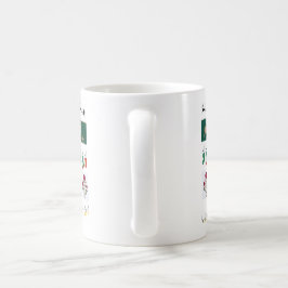 De Café veado e bloqueio impressão vermelho e caneca verde