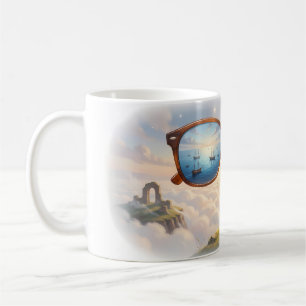 De Café 👓 Veja Claramente Visão Surreal Panorâmica Caneca
