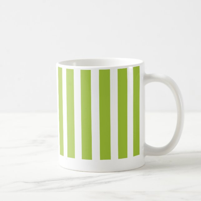 De Café verde-claro listrado, chartreuse, caneca (Direita)