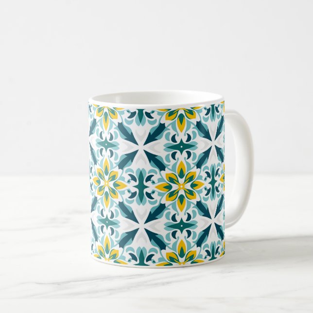 De Café 💛 💚 VerdeSol Azulejo Caneca Harmony (Frente Esquerda)