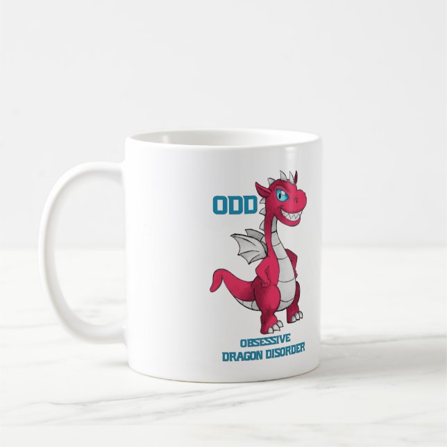 De Café Vermelho obsessivo da caneca do dragão (Esquerda)