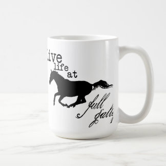 De Café Vida viva na caneca completa do cavalo do galope