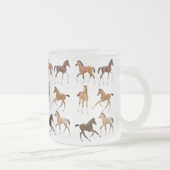 De Café Vidro Jateado A caneca Frisky dos potros (Direita)