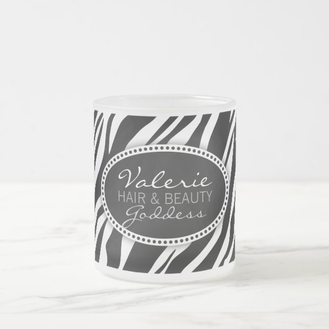 De Café Vidro Jateado Cabelo do impressão da zebra & caneca da beleza (Centro)