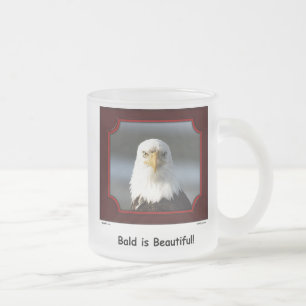 De Café Vidro Jateado "Calvo é bonito!" Caneca da águia americana