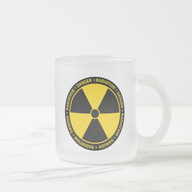 De Café Vidro Jateado Caneca amarela do símbolo da radiação (Direita)