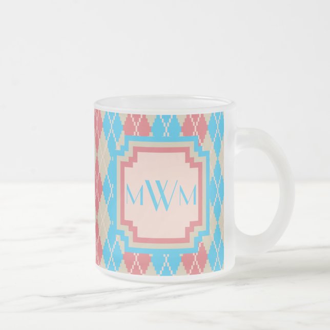 De Café Vidro Jateado Caneca Argyle na Praia (Direita)