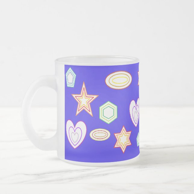 De Café Vidro Jateado Caneca Blue Shapes (Esquerda)