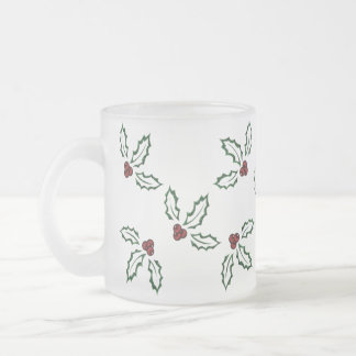 De Café Vidro Jateado Caneca bonito do fosco do azevinho do KRW