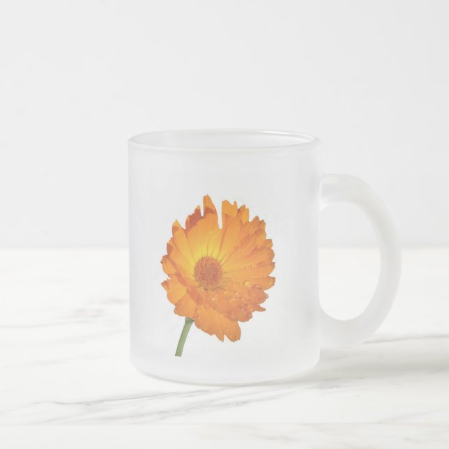 De Café Vidro Jateado Caneca - Calendula na Haste (Direita)