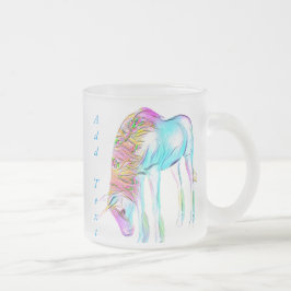 De Café Vidro Jateado caneca colorida do unicórnio