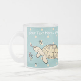 De Café Vidro Jateado Caneca customizável da tartaruga do russo