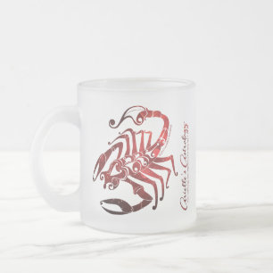 De Café Vidro Jateado Caneca da astrologia do Taurus & da Escorpião
