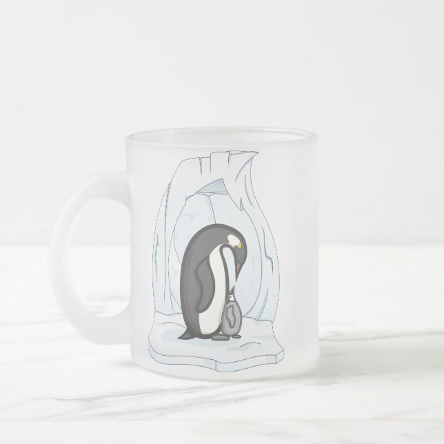 De Café Vidro Jateado Caneca Davin e Annie os Pinguins (Esquerda)
