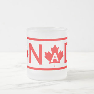 De Café Vidro Jateado Caneca do Canadá - escolha estilo e cor