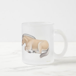 De Café Vidro Jateado Caneca do cavalo do fiorde em repouso