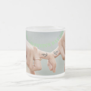De Café Vidro Jateado Caneca do dia dos namorados feliz