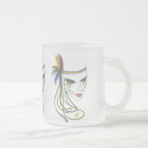 De Café Vidro Jateado Caneca do fosco da máscara do carnaval