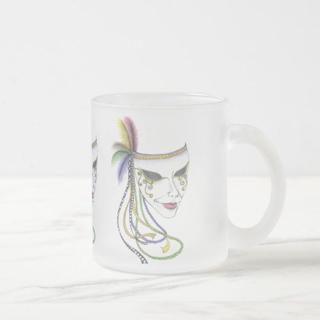 De Café Vidro Jateado Caneca do fosco da máscara do carnaval (Direita)