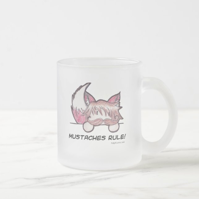 De Café Vidro Jateado Caneca do fosco da regra dos bigodes (Direita)