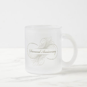 De Café Vidro Jateado Caneca do fosco do aniversário do diamante