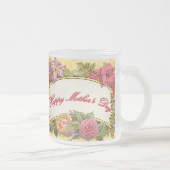 De Café Vidro Jateado Caneca do fosco do dia das mães (Direita)